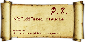Pölöskei Klaudia névjegykártya