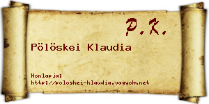 Pölöskei Klaudia névjegykártya