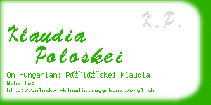 klaudia poloskei business card